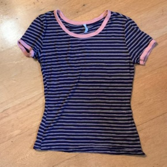 Navy pink and white striped top - Picture 6 of 6